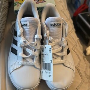 adidas Originals White and Black Sneakers with Signature Stripes